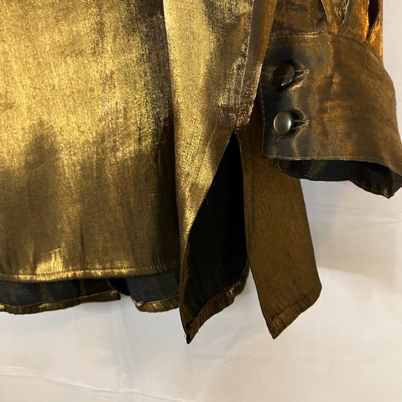 Vintage Karen Scott II Iridescent Bronze / Brown Blouse Size 1X - Picture 8 of 12